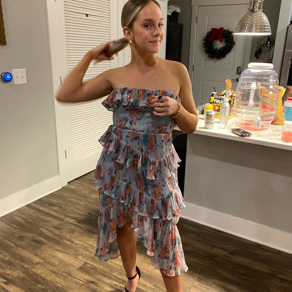 NBD Multicolor Strapless Dress